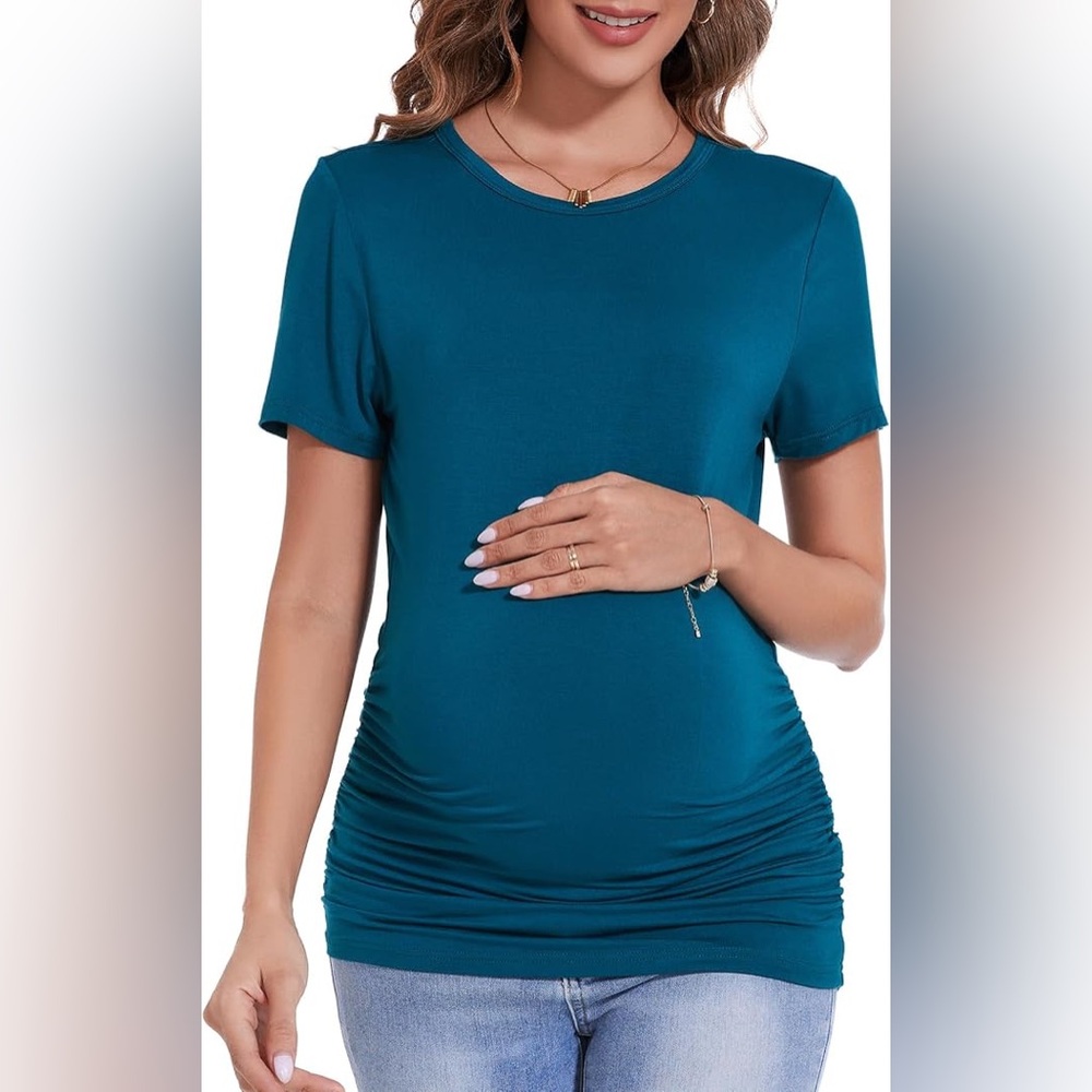 Basic Women's Maternity Top Short Sleeve Casual